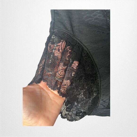 New with Tags Angelina Black Briefs with Lace Trim Size Large - Picture 3 of 6